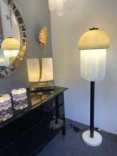  Vistosi Floor Lamp Octopus Murano Glass Black Metal Marble Italy 1970s - 2874183