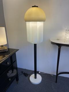  Vistosi Floor Lamp Octopus Murano Glass Black Metal Marble Italy 1970s - 2874184