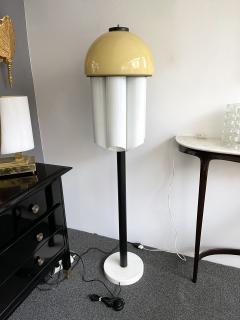  Vistosi Floor Lamp Octopus Murano Glass Black Metal Marble Italy 1970s - 2874190