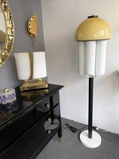  Vistosi Floor Lamp Octopus Murano Glass Black Metal Marble Italy 1970s - 2874194