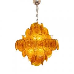  Vistosi ITALIAN AMBER COLOUR BULLICANTE DISC CHANDELIER FROM VISTOSI - 2128623