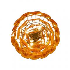  Vistosi ITALIAN AMBER COLOUR BULLICANTE DISC CHANDELIER FROM VISTOSI - 2128626