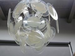  Vistosi Italian Mid Century Modern Acrylic Disc Chandelier or Pendant by Vistosi - 4091217