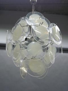  Vistosi Italian Mid Century Modern Acrylic Disc Chandelier or Pendant by Vistosi - 4091218