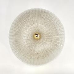  Vistosi Italian Vistosi Reeded Frosted Crystal Clear Murano Glass Flushmount Sconce - 2912487