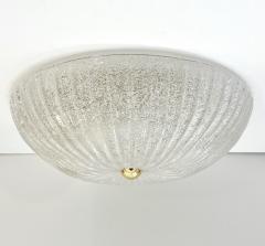  Vistosi Italian Vistosi Reeded Frosted Crystal Clear Murano Glass Flushmount Sconce - 2912495