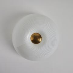  Vistosi Large 1960s Vistosi Blown Murano Brass and Glass Wall or Ceiling Light - 3586810