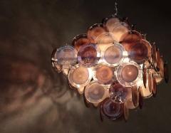  Vistosi Large Amethyst Color Murano Glass Disk Chandelier by Vistosi - 549930