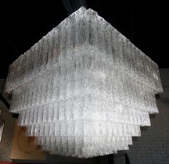  Vistosi Large Square 1960s Murano Glass Vistosi Chandelier - 224728