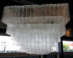  Vistosi Large Square 1960s Murano Glass Vistosi Chandelier - 224731