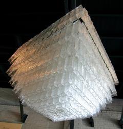  Vistosi Large Square 1960s Murano Glass Vistosi Chandelier - 224733