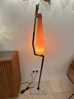 Vistosi Mid Century Floor Lamp Brass Metal and Murano Glass by Vistosi Italy 1960s - 3156034