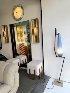  Vistosi Mid Century Floor Lamp Brass Metal and Murano Glass by Vistosi Italy 1960s - 4590507