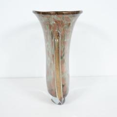  Vistosi Mid Century Handblown Murano Glass Vase with 24k Yellow Rose Gold by Vistosi - 1560296