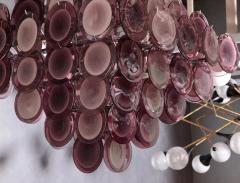  Vistosi Monumental Amethyst Color Murano Glass Disk Chandelier by Vistosi - 706473