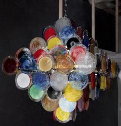  Vistosi Monumental Multi Color Murano Glass Disk Chandelier by Vistosi - 842933