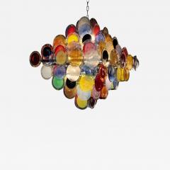  Vistosi Monumental Multi Color Murano Glass Disk Chandelier by Vistosi - 844628