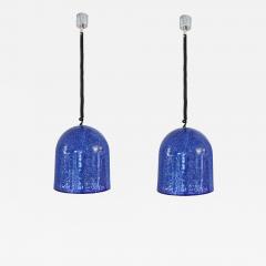  Vistosi PAIR OF BLUE COLOUR PENDANTS BY GAE AULENTI FOR VISTOSI - 1776030