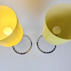  Vistosi Pair of Chrome Metal and Yellow Murano Glass Table Lamps by Vistosi 1990s - 4612847