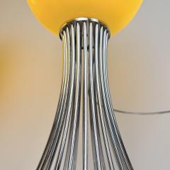  Vistosi Pair of Chrome Metal and Yellow Murano Glass Table Lamps by Vistosi 1990s - 4612851