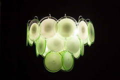  Vistosi Pair of Green Vistosi Disc Murano Chandelier 1970s - 1774895