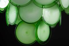  Vistosi Pair of Green Vistosi Disc Murano Chandelier 1970s - 1774904