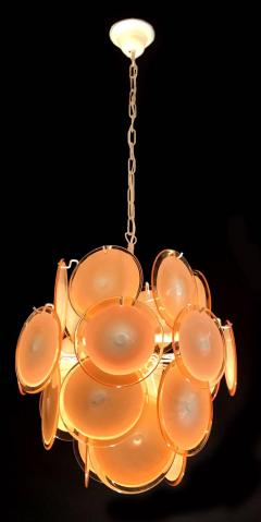  Vistosi Pair of Italian Vistosi Disc Murano Chandelier 1970s - 658215