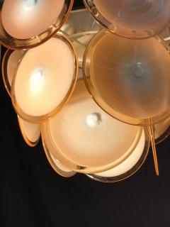  Vistosi Pair of Italian Vistosi Disc Murano Chandelier 1970s - 658216