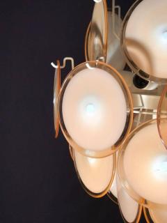  Vistosi Pair of Italian Vistosi Disc Murano Chandelier 1970s - 658217