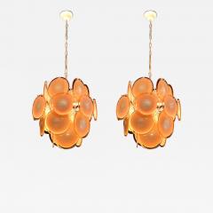  Vistosi Pair of Italian Vistosi Disc Murano Chandelier 1970s - 659369