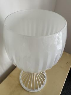  Vistosi Pair of Lamps Cup Murano Glass and White Metal by Vistosi Italy 1990s - 3032309