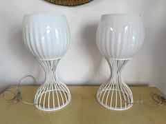  Vistosi Pair of Lamps Cup Murano Glass and White Metal by Vistosi Italy 1990s - 3032312