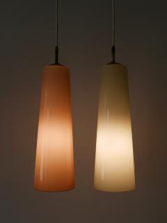  Vistosi Set of Two Elegant Mid Century Murano Glass Pendant Lamps by Vistosi Italy 1950s - 3924594