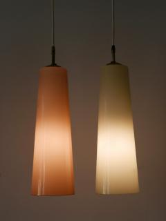  Vistosi Set of Two Elegant Mid Century Murano Glass Pendant Lamps by Vistosi Italy 1950s - 3924601