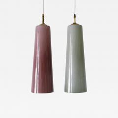  Vistosi Set of Two Elegant Mid Century Murano Glass Pendant Lamps by Vistosi Italy 1950s - 3926176