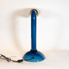  Vistosi Vintage Murano blue glass and brass shade table lamp - 4480483