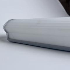  Vistosi Vintage Pair of Nickel and White Ribbed Murano Glass Sconces by Vistosi - 4442833