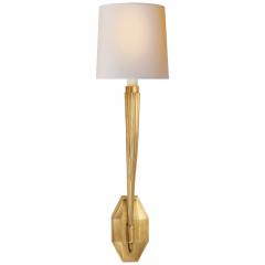  Visual Comfort Company Art Deco Style Brass Single Light Sconces After Emile Jacques Ruhlmann - 1721764