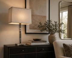  Visual Comfort Company Marian Jamieson Cube Table Lamp Polished Nickel Modernist Design - 4714739