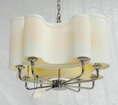  Visual Comfort Company Marian Jamieson Josephine Polished Nickel Silk Shade Chandelier US Made - 4715497