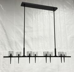  Visual Comfort Company Marian Jamieson Kellen Chandelier Blackened Steel Murano Glass Style Shades - 4714697