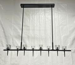  Visual Comfort Company Marian Jamieson Kellen Chandelier Blackened Steel Murano Glass Style Shades - 4714698