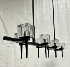  Visual Comfort Company Marian Jamieson Kellen Chandelier Blackened Steel Murano Glass Style Shades - 4714701