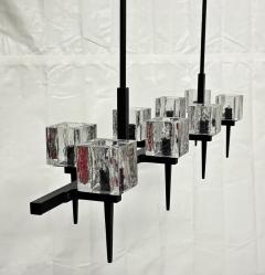  Visual Comfort Company Marian Jamieson Kellen Chandelier Blackened Steel Murano Glass Style Shades - 4714702