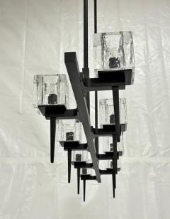  Visual Comfort Company Marian Jamieson Kellen Chandelier Blackened Steel Murano Glass Style Shades - 4714703
