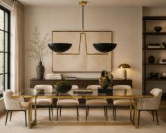  Visual Comfort Company Marian Jamieson Libra Sculptural Chandelier Brass White and Black Finish - 4715060