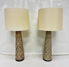  Visual Comfort Company Marian Jamieson Marina Gold Wood Brass Table Lamps Pair - 4714906