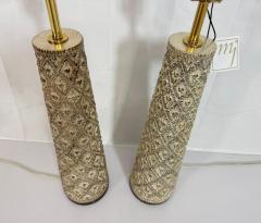  Visual Comfort Company Marian Jamieson Marina Gold Wood Brass Table Lamps Pair - 4714908