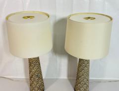  Visual Comfort Company Marian Jamieson Marina Gold Wood Brass Table Lamps Pair - 4714910