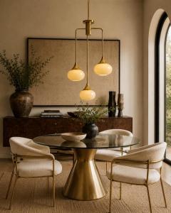  Visual Comfort Company Marian Jamieson Tamsen Chandelier in Brass Shell White Studio Glass Shades - 4714979